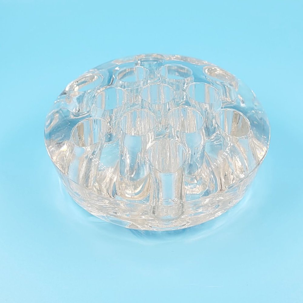 Vintage 13-Hole Glass Flower Frog - Elegant Floral Arranging Accessory
